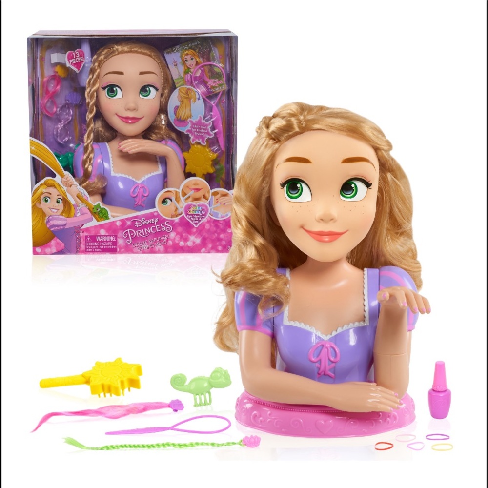 DISNEY - 12 Inch Princess Deluxe Rapunzel Styling Doll Head - Brand New